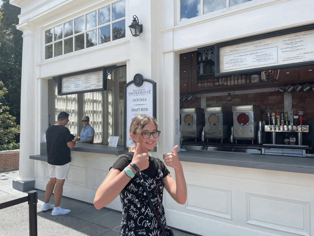 The walk-up bar just in front of Regal Eagle has Audrey's favorite- the Frozen Iced Tea Lemonade.