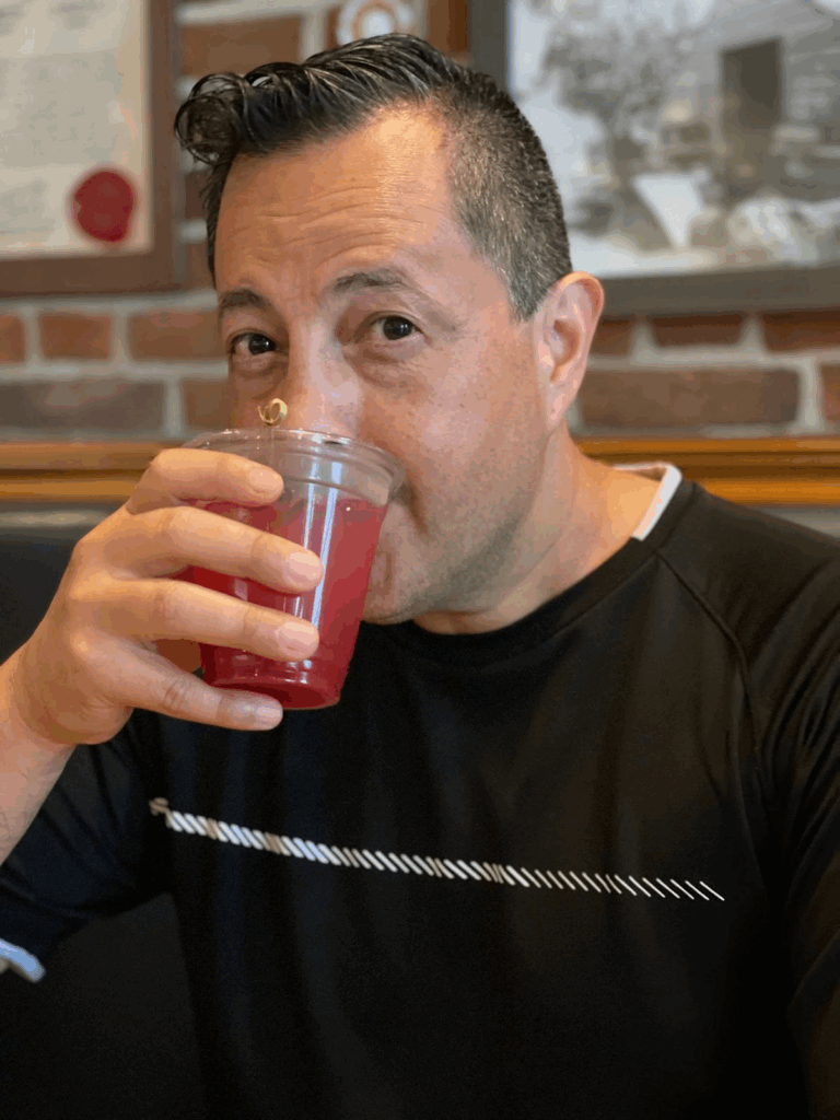 Edward enjoys the Moonshine Sour $14